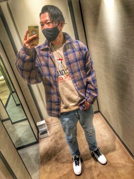 「JIGGY（ジギー）のGUCCI BALENCIAGA 好きにおすすめ 🍩ドーナッツ ネックレス（ネックレス、その他）」を使った、しんちゃんさん（メンズ・183cm）の秋コーディネート