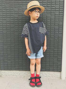「RAGMART（ラグマート）のアイテム（帽子）」を使った、ゆう。さん（キッズ・110cm）の春コーディネート