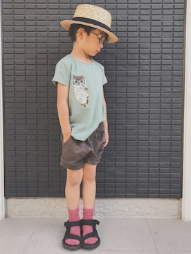 「RAGMART（ラグマート）のアイテム（帽子）」を使った、ゆう。さん（キッズ・110cm）の夏コーディネート
