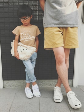 「LACOSTE（ラコステ）のアイテム」を使った、ゆう。さん（キッズ・110cm）の夏コーディネート