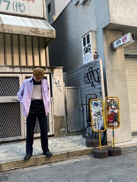 「CLANE（クラネ）のアイテム（トップス）」を使った、JUNPEIさん（メンズ・168cm）の春コーディネート