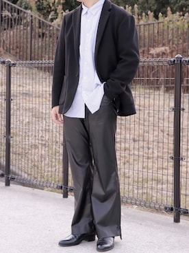 「RYO TAKASHIMA（リョウタカシマ）のアイテム（その他パンツ、ブラック系）」を使った、孝(ko)さん（メンズ・179cm）の冬コーディネート