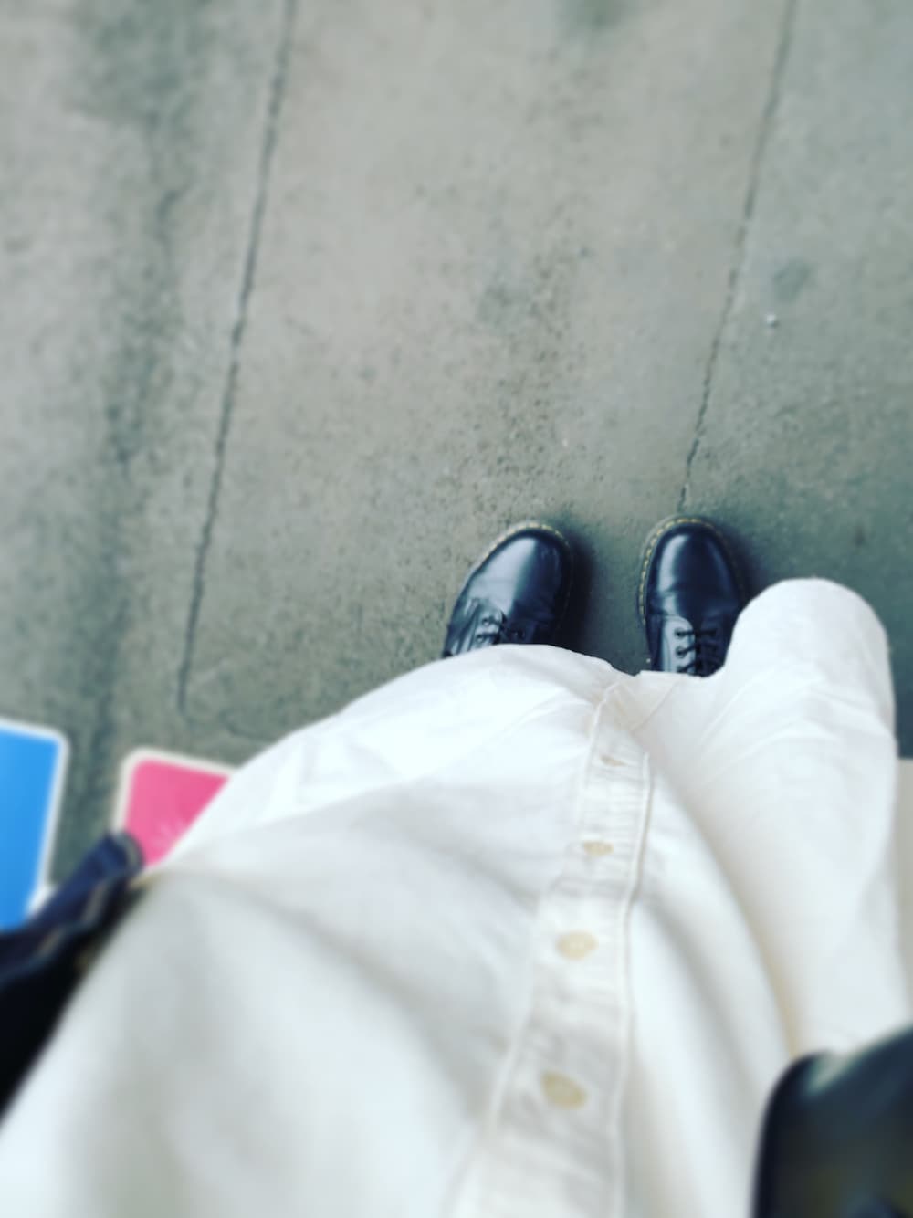 「でぶ」｜「Dr. MartensのDr.Martens （ドクターマーチン） / 8ホールブーツ 1460 8EYE 10072004（ブーツ、ブラック系）」を使った、2aさん（レディース・164cm）の冬コーディネートの1枚目の写真