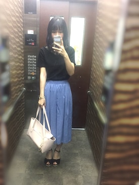 「passage mignon/flaneur（パサージュミニョンフラヌール）のアイテム（腕時計）」を使った、イクラさん（レディース・165cm）の夏コーディネート