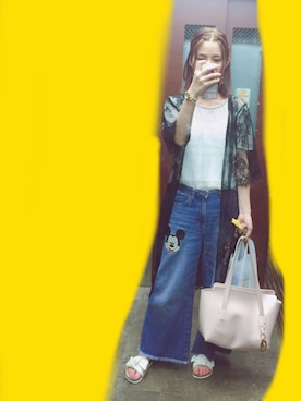 「passage mignon/flaneur（パサージュミニョンフラヌール）のアイテム（腕時計）」を使った、イクラさん（レディース・165cm）の夏コーディネート