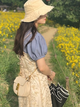 「バタフライ」｜「アイテム（ワンピース/ドレス）」を使った、honokaさん（レディース・165cm）の夏コーディネート