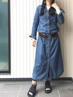 ベルトを使った デニムワンピース の人気ファッションコーディネート Wear
