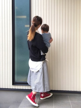 「赤コンバース」｜「アイテム（その他）」を使った、mai✺maiさん（レディース・158cm）の秋コーディネート