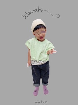 「息子」｜「アイテム（パンツ）」を使った、sakuuunnさん（レディース・152cm）の夏コーディネート