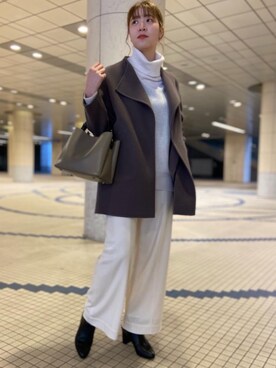 「秋のおすすめブラウンカラーコーデ」｜AKIさん（レディース・163cm）の冬コーディネート