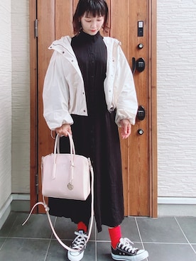 「H&M（エイチ・アンド・エム）のアイテム（シャツワンピース）」を使った、kikiさん（レディース・151cm）の春コーディネート