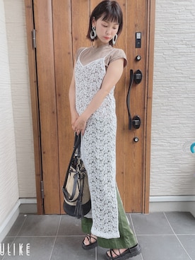 「e.r.g*（イーアールジー）のアイテム」を使った、kikiさん（レディース・151cm）の夏コーディネート