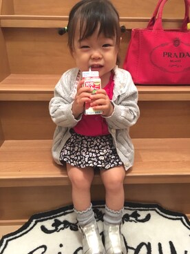 「PEEP ZOOMのアイテム（サンダル）」を使った、cocoさん（キッズ・70cm）の夏コーディネート