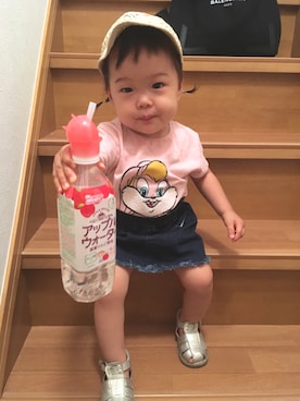 「PEEP ZOOMのアイテム（サンダル）」を使った、cocoさん（キッズ・70cm）の夏コーディネート