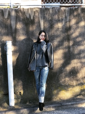 「DOMA（ドマ）のアイテム（ジャケット/アウター）」を使った、のぐちさん（レディース・163cm）の冬コーディネート