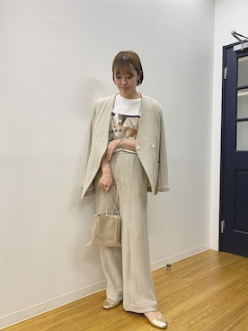 「SHIPS（シップス）のアイテム（バレエシューズ）」を使った、Sakiさん（レディース・158cm）の秋コーディネート
