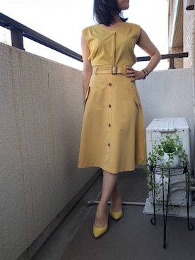 「マスタードイエロー」｜LEtWさん（レディース・156cm）の春コーディネート