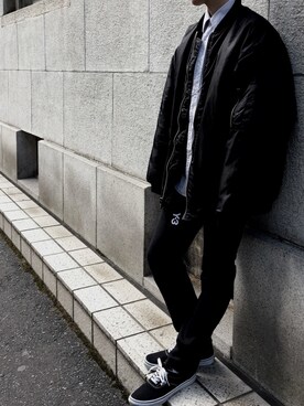 「GIVENCHY」｜「アイテム（ブルゾン）」を使った、SaSamori Yukiさん（メンズ・174cm）の冬コーディネート