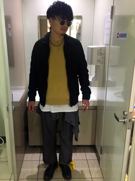 「SCOTCH & SODA（スコッチ アンド ソーダ）のアイテム（ライダースジャケット）」を使った、Hさん（メンズ・182cm）の冬コーディネート