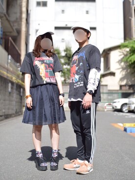 「お揃いコーデ」｜「アイテム（その他）」を使った、Hさん（メンズ・182cm）の夏コーディネート