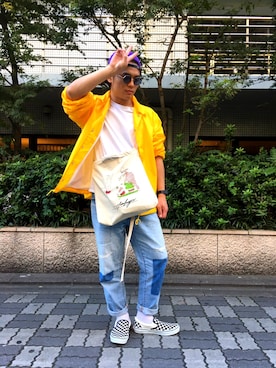 「TENBOX（テンボックス）のアイテム（その他アウター）」を使った、Hさん（メンズ・182cm）の秋コーディネート