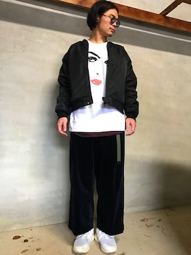 「雨」｜「アイテム（その他アウター）」を使った、Hさん（メンズ・182cm）の冬コーディネート