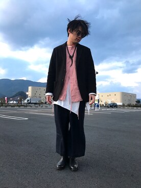 「SASQUATCHfabrix.（サスクワァッチファブリックス）のアイテム」を使った、Hさん（メンズ・182cm）の冬コーディネート
