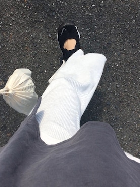 「リブスリットストレートパンツ」｜のっさんさん（レディース・157cm）の春コーディネート