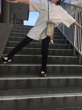 「スリットレギンス」｜のっさんさん（キッズ・141cm）の春コーディネート