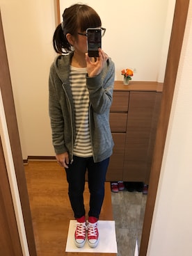 「A part by（アパートバイ）のアイテム（パーカー）」を使った、さやってぃさん（レディース・162cm）の冬コーディネート