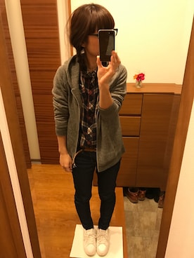 「A part by（アパートバイ）のアイテム（パーカー）」を使った、さやってぃさん（レディース・162cm）の冬コーディネート