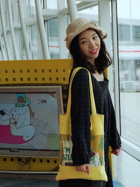 「UNIQLO（ユニクロ）のアイテム（ワンピース、グリーン系）」を使った、元气さん（レディース）の春コーディネート