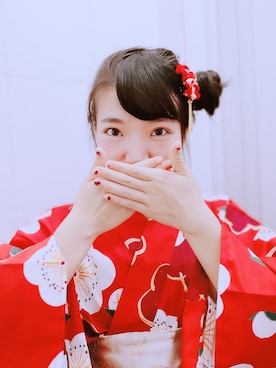 「限时赏味のアイテム（ドレス、レッド系）」を使った、元气さん（レディース）の春コーディネート