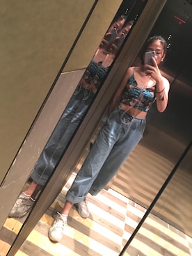 「Bershka（ベルシュカ）のアイテム（キャミソール、その他）」を使った、元气さん（レディース）の夏コーディネート