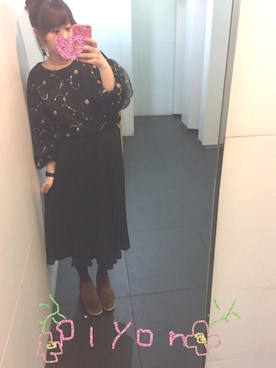 「刺繍」｜「アイテム（モッズコート）」を使った、piyonさん（レディース・156cm）の冬コーディネート