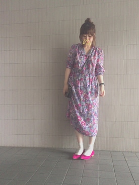「古着好きな人と繋がりたい」｜「アイテム（バレエシューズ）」を使った、piyonさん（レディース・157cm）の秋コーディネート