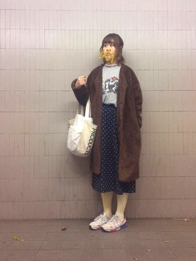 「メチャカリ」｜「アイテム（その他）」を使った、piyonさん（レディース・157cm）の冬コーディネート