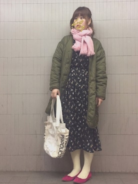 「シアタープロダクツ(THEATRE PRODUCTS)」｜「アイテム（バレエシューズ）」を使った、piyonさん（レディース・157cm）の冬コーディネート