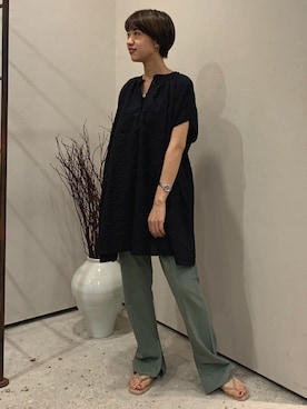 「audrey and john wad（オードリーアンドジョンワッド）のアイテム」を使った、Tariさん（レディース・160cm）の夏コーディネート