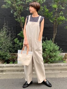 専用 美品 かぐれ コットンサロペット グレージュ 中古・古着通販】かぐれ (カグレ) オーバーダイコットン