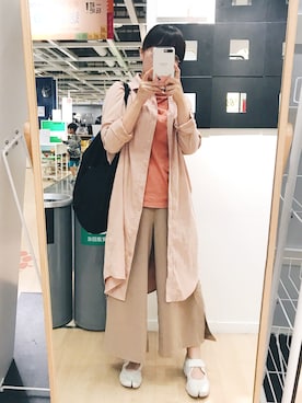 「NET（ネット）のアイテム（パンツ）」を使った、Fang Leeさん（レディース・152cm）の春コーディネート