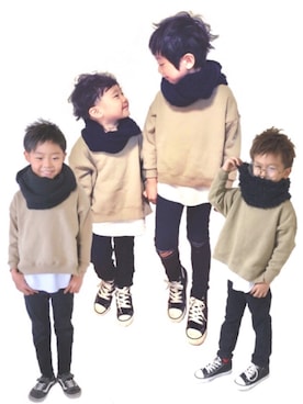 「アイラブCONVERSE」｜TATAさん（キッズ・100cm）の秋コーディネート