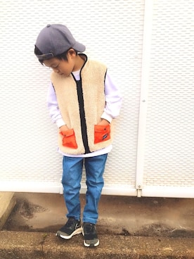 「やっぱりストリートが好き」｜「アイテム（その他アウター）」を使った、TATAさん（キッズ・100cm）の秋コーディネート