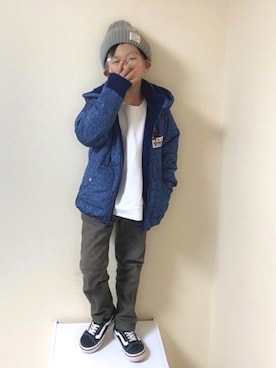「SLAP SLIP（スラップスリップ）のアイテム（その他アウター）」を使った、TATAさん（キッズ・100cm）の秋コーディネート
