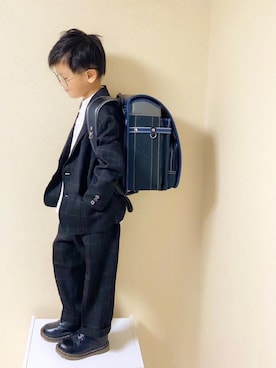 「devirock（デビロック）のアイテム（セットアップ）」を使った、TATAさん（キッズ・100cm）の冬コーディネート