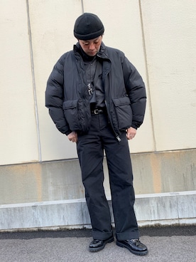 「スティーブンアラン」｜「アイテム（ダウンジャケット/コート）」を使った、yukiさん（メンズ・170cm）の冬コーディネート