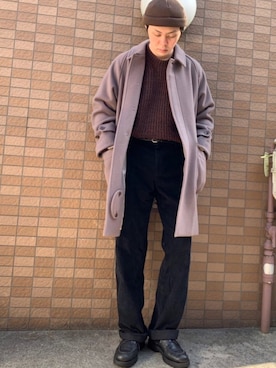 「niko and ...」｜「アイテム（ステンカラーコート）」を使った、yukiさん（メンズ・170cm）の冬コーディネート
