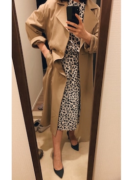 「アイテム（パンプス、グレー系）」を使った、Ceciさん（レディース・158cm）の冬コーディネート