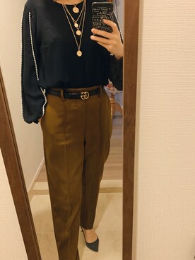 「アイテム（パンプス、グレー系）」を使った、Ceciさん（レディース・158cm）の春コーディネート