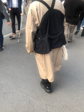 「BEAMS（ビームス）のアイテム（ステンカラーコート）」を使った、Sayuri さん（レディース・154cm）の春コーディネート